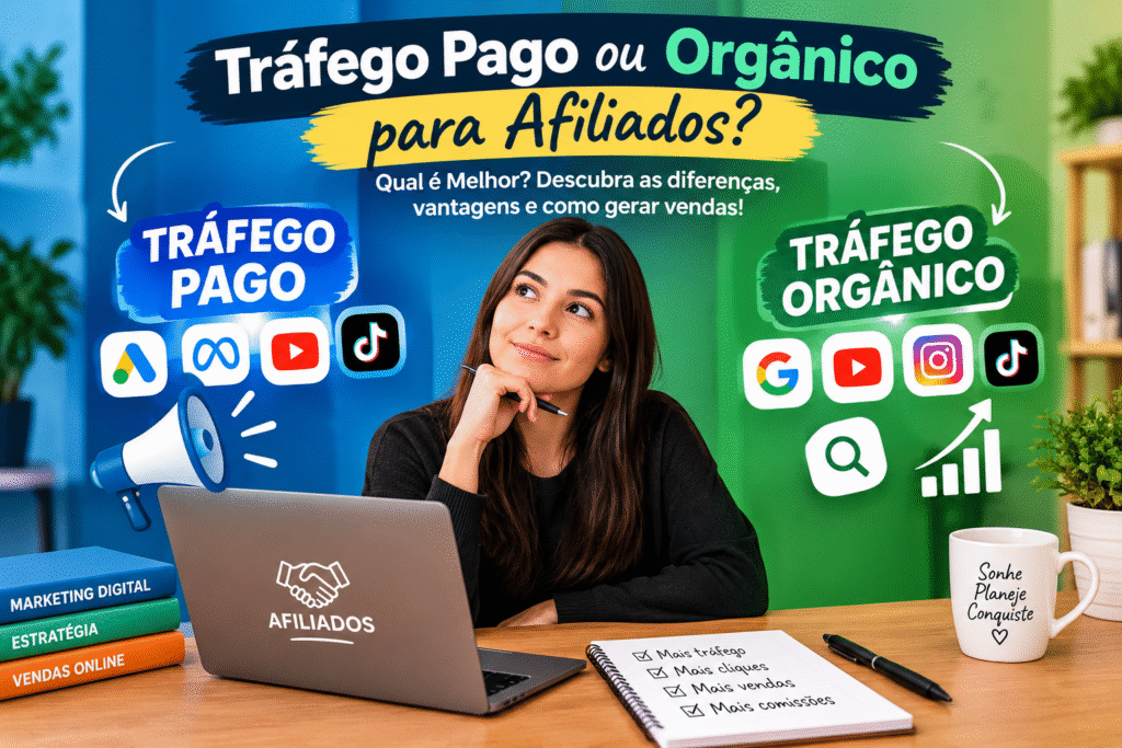 tráfego pago ou tráfego orgãnico para afiliados