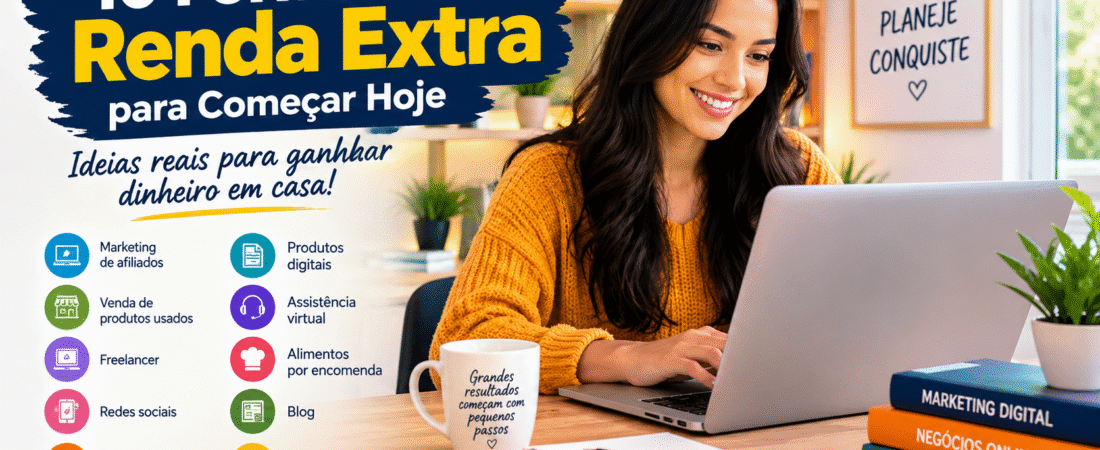 10 Formas de Renda Extra para Começar Hoje: Ideias para Ganhar Dinheiro em Casa